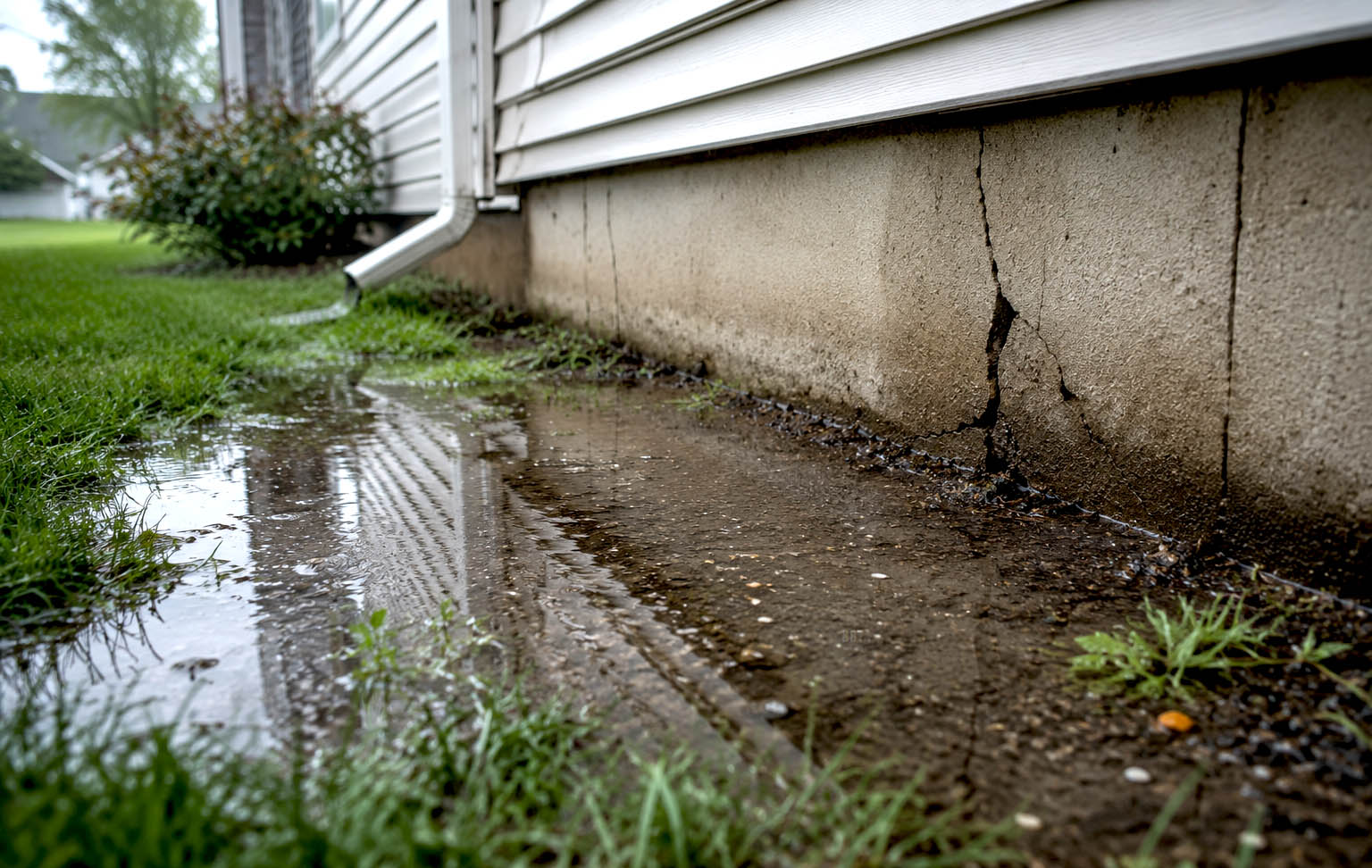 Water pooling near foundation
